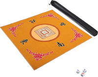 Mahjong Mat with 3 Dice & Carrying Bag - Yellow