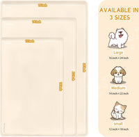 MateeyLife Silicone Cat & Dog Food Mat for Floors Waterproof - Beige / 18"L x 12"W - image 3