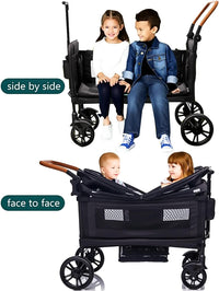 MRZLB Luxury Wagon Stroller for 2 Kids & Cargo-Lightweight Travel - Black - image 4