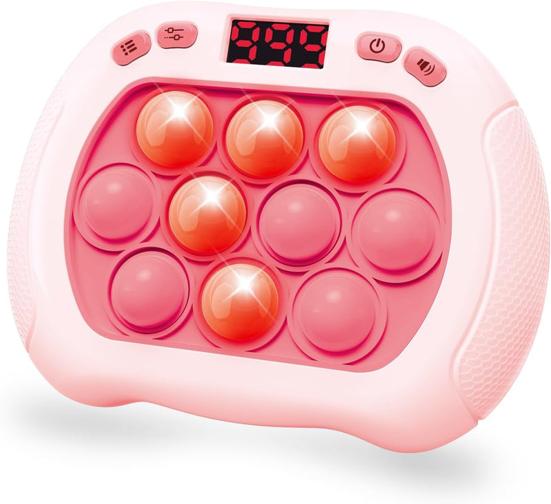 Intoypad Quick Push Pop Game Light Up Fidget Toy for Kids Blue – Fun for Kids & Family - Pink