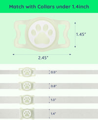 IP68 Waterpoof Dog Airtag Holder, Stretchy Silicone Full Body Covered Apple Air Tag Holder for Dog Cat Collar Fit All Width Collar (Luminous, 1 Pack)