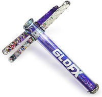 GloFX blue Liquid X kaleidoscope tube with blue and white glitter Vision Wands