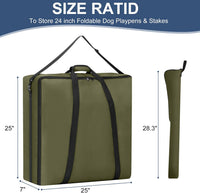 24" Dog Fence Storage Bag for Camping & RV Trips Comfortable Carry – Essentials for Dogs - Green / 25"×7"×25" - image 2