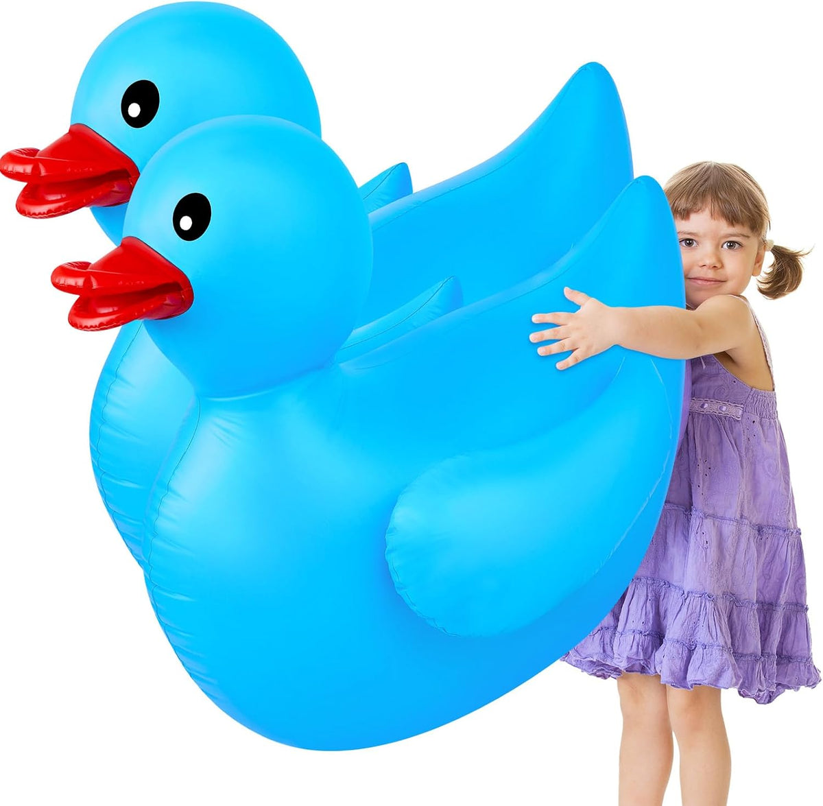 Hungdao 1 Pack 4 Feet Giant Inflatable Duck Pool Float - Blue / 2