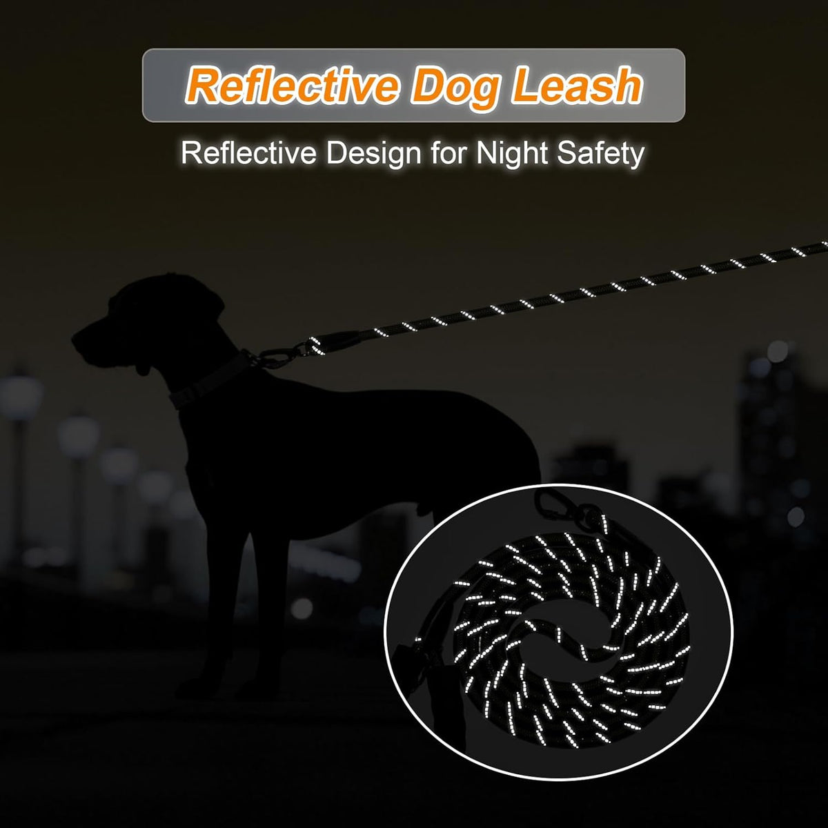 Long Leash for Dog Training 6FT/ 10FT/ 15FT/ 30FT/ 50FT/ 100FT - Black / 10FT* 1/3" - image 2