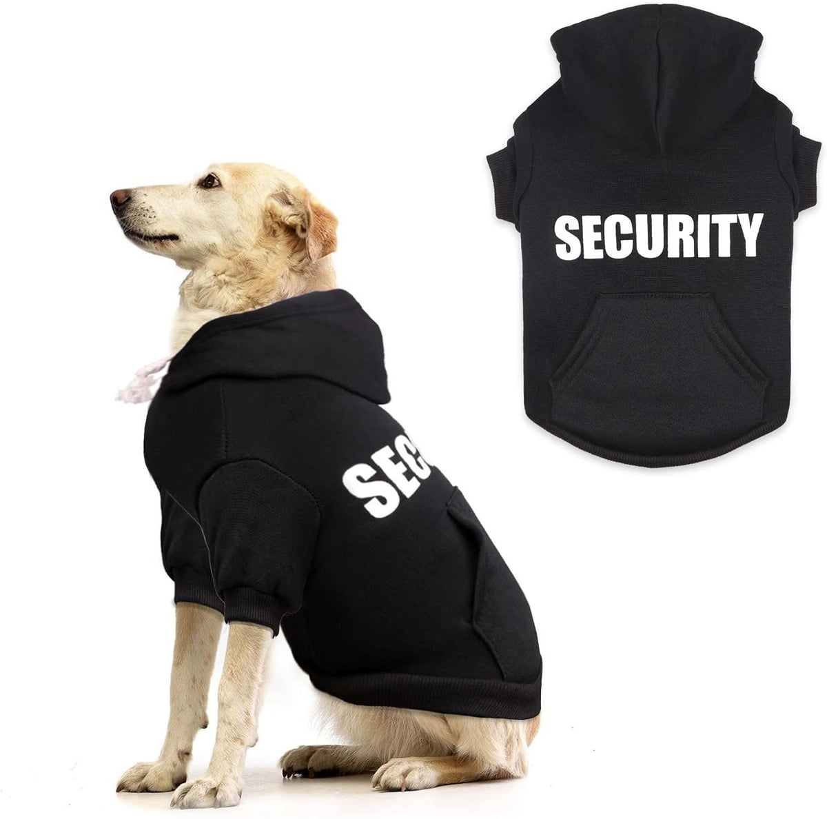 Security Dog Sweater Soft Brushed Fleece Clothes Hoodie Sweatshirt - Large