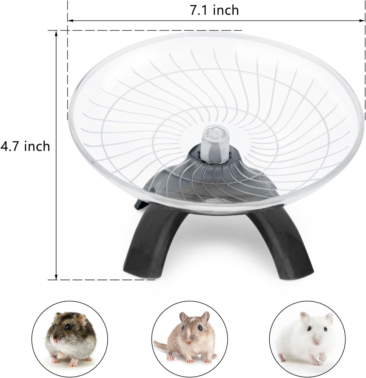 Hamster Wheel Flying Saucer Silent Exercise Wheel Running Wheel - Black - image 2