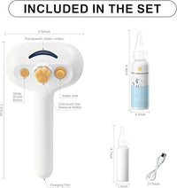 3-in-1 Pet Steam Brush Set for Dogs & Cats, Grooming Comb with Spray, Defur Tool, Water-Assisted Hair Removal, Gentle Cat & Dog Spritz Brush, Multi-Purpose Steam Grooming Kit