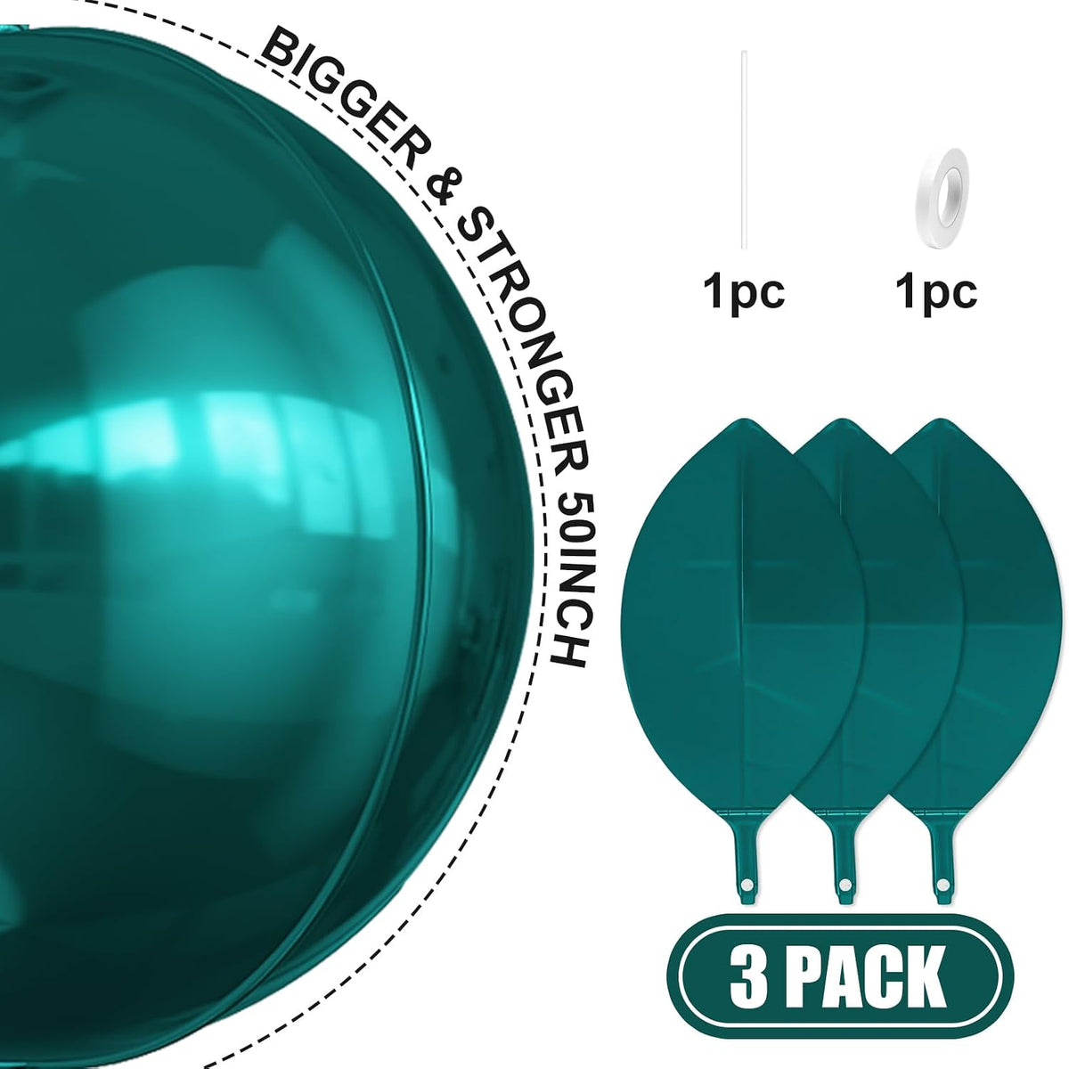 12PCS Iridescent Round Foil Balloons 22" 15" 10" Large Holographic - 50inch Dark Green - image 4