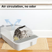 Open Cat Litter Box with High Side - 【Gray】 - image 2