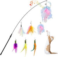 Pawaboo Cat Feather Wand Interactive Toy - Z-Brightly Colored