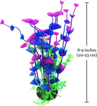 SunGrow Plastic Aquarium Plant Set, Resin Aquarium Decor - Purple Blue Mixed / 3 pcs - image 2