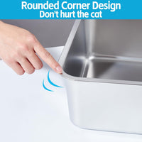 Stainless Steel Litter Box - M-17''×13''×5.1" - image 4