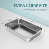 Stainless Steel Cat Litter Box - 19.5"L x 13.5"W / 4" H - image 2