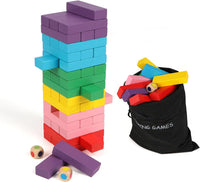 Wooden Blocks Stacking Games 48PCS Tumbling Tower for Kids Families – Fun for Kids & Family - 48PCS