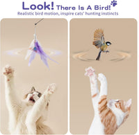 Pawaboo Cat Feather Wand Interactive Toy - Purple - image 4