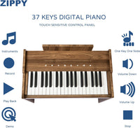 Kids Piano Keyboard, 37 Keys Digital Piano for Kids - Walnut Plus - image 2