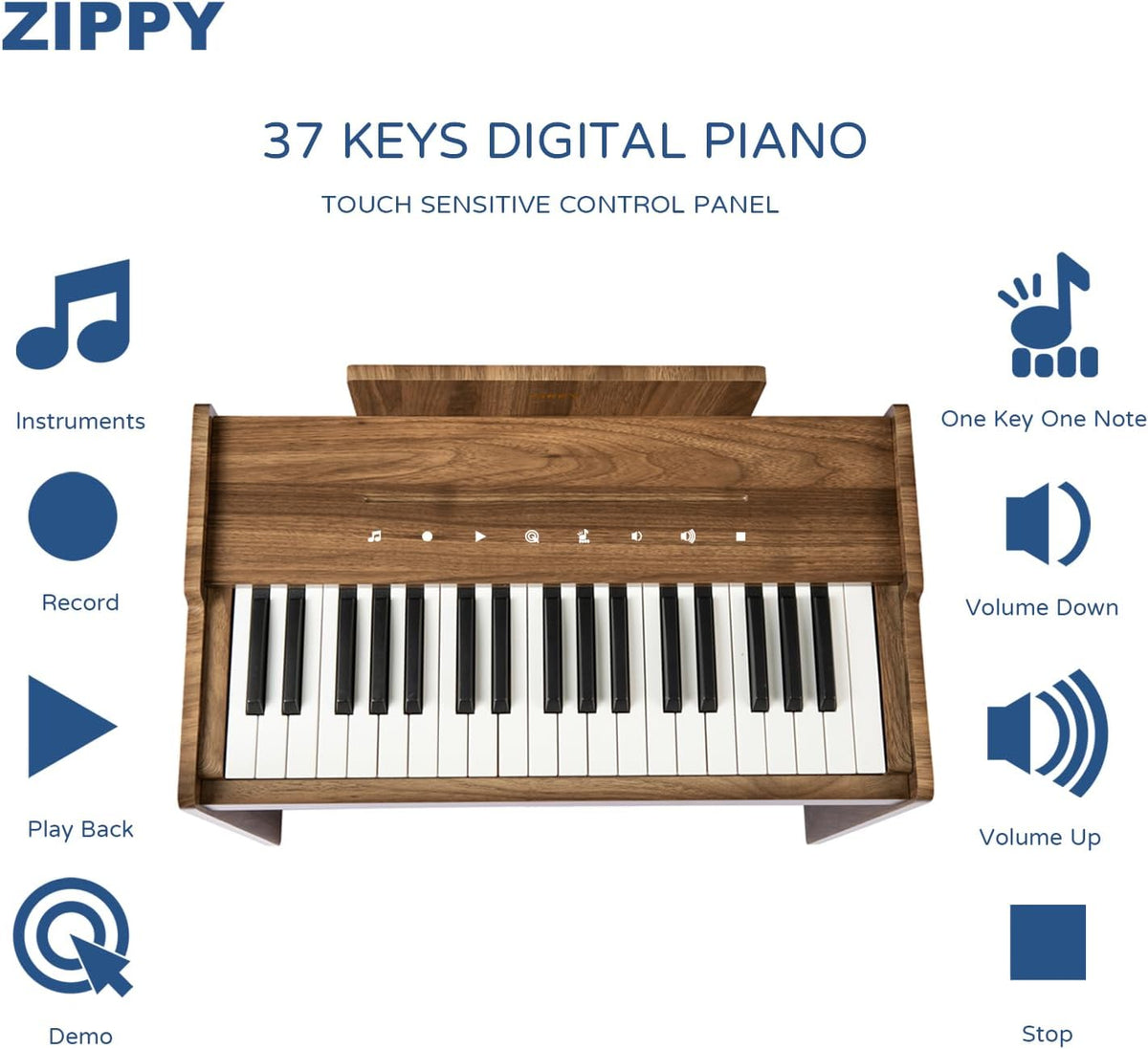 Kids Piano Keyboard, 37 Keys Digital Piano for Kids - Walnut Plus - image 2