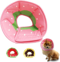 Soft Dog Cone, Lightweight Elizabethan Collar for Dogs, Adjustable Soft Cones for Dogs/Cats to Stop Licking After Surgery, Cute Strawberry Cone of Shame Alternatives for Pets(X-Small)