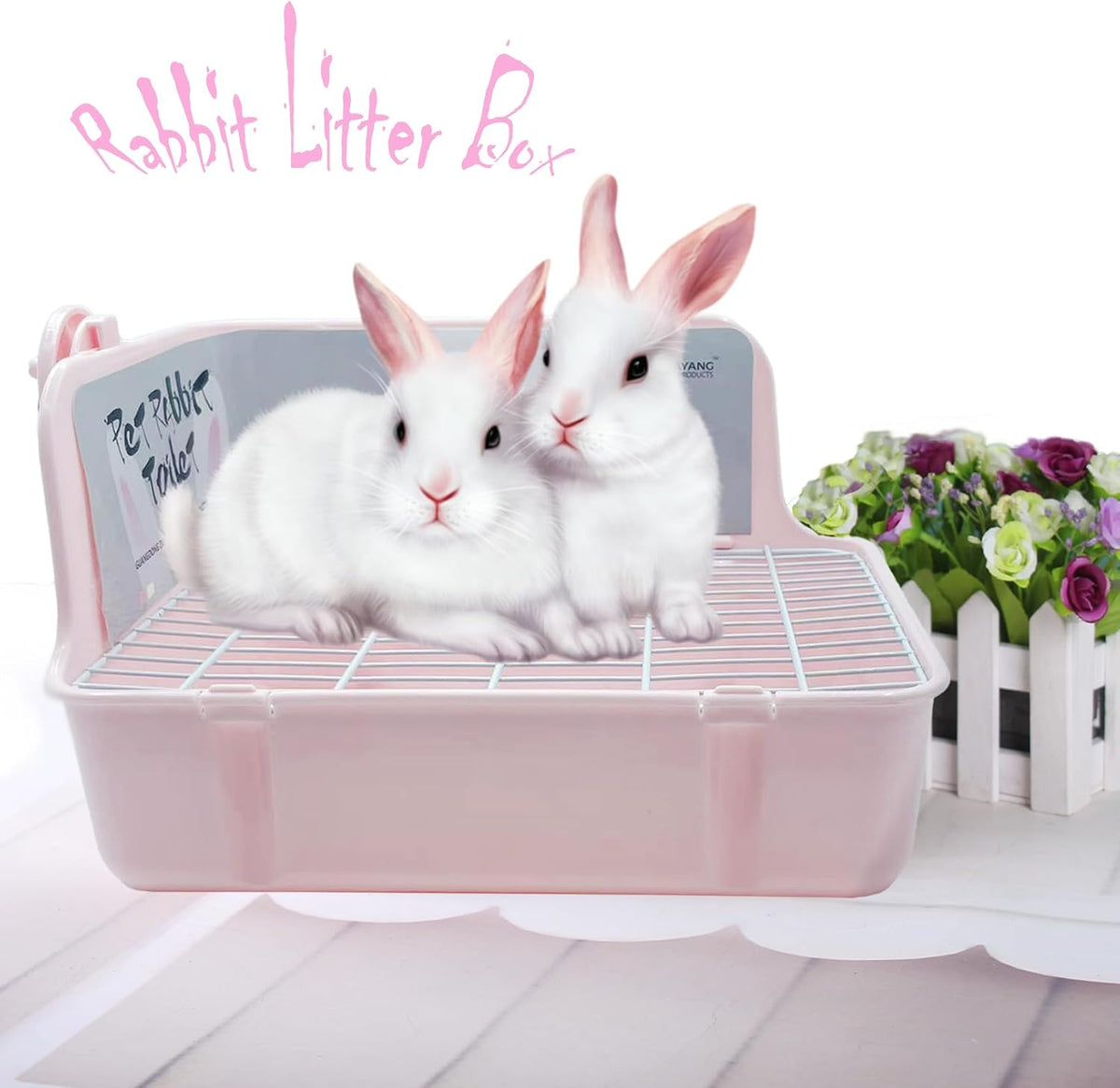 kathson Guinea Pig Litter Box, Bunny Potty Training - Plastic-Pink - image 2