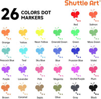 Shuttle Art Dot Markers, 15 Colors Washable Markers for Toddlers - 26 Colors / 26 - image 2