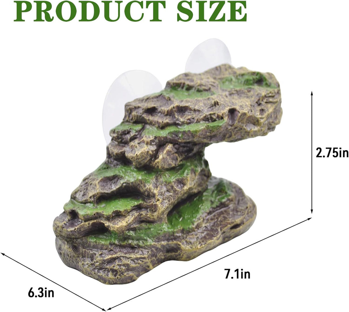 PINVNBY Basking Platform for Turtles Tortoise Dock Resin Resting Rock - 【M:8.2”Lx3.3”Wx3.1”H】 / 【brown】 - image 3