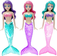 BANZAI 3 Piece Sparkle Mermaid Dive Toys, Glittery Sparkle Tails - image 2