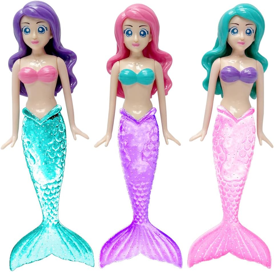 BANZAI 3 Piece Sparkle Mermaid Dive Toys, Glittery Sparkle Tails - image 2