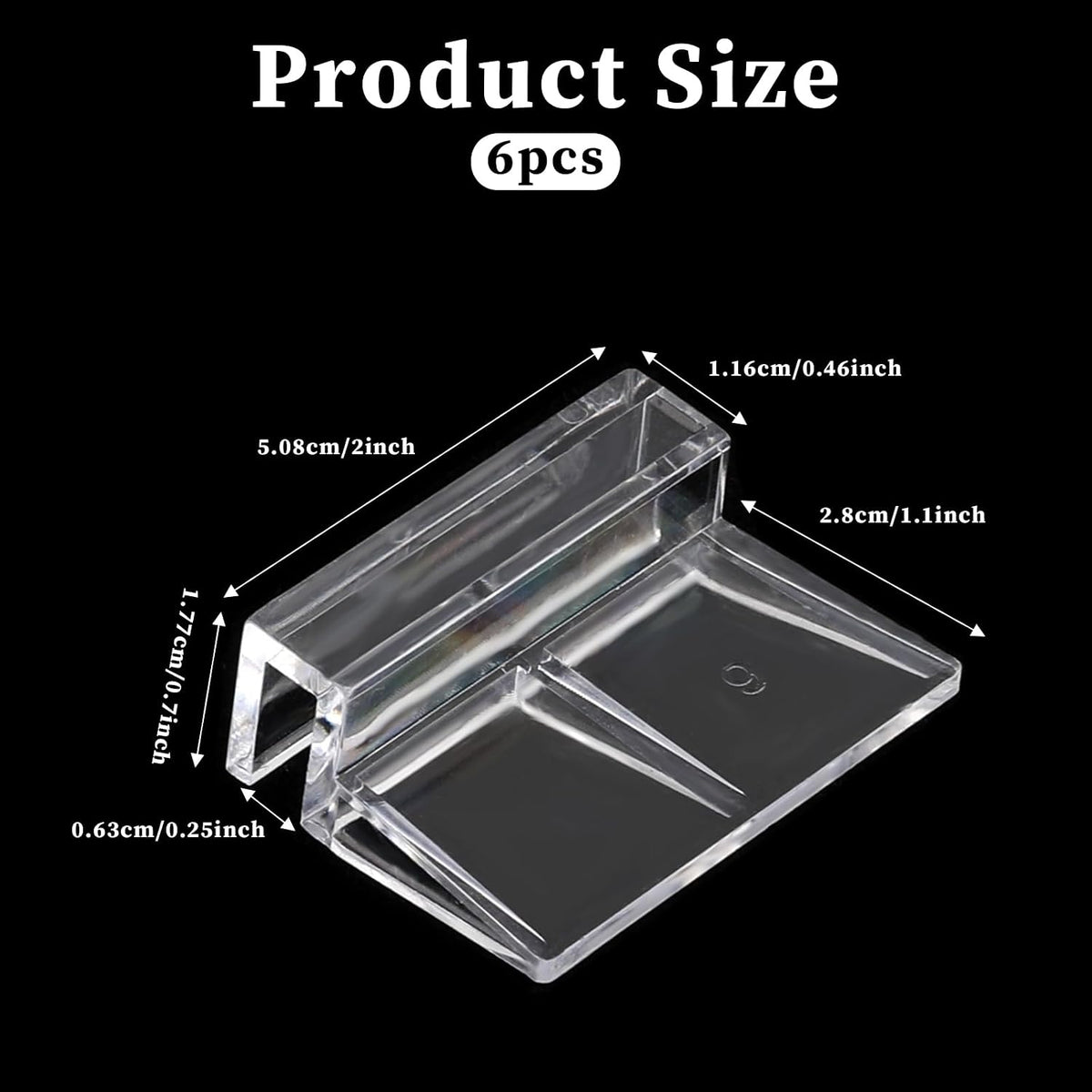 Sliverdew 6 PCS Aquarium Lid Clips, Plastic Fish Tank Cover - for 6mm thickness - image 3