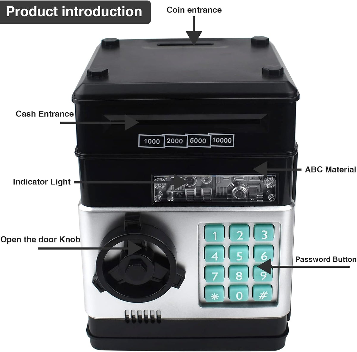 HUSAN rose gold electronic ATM piggy bank for kids with password keypad - view 21