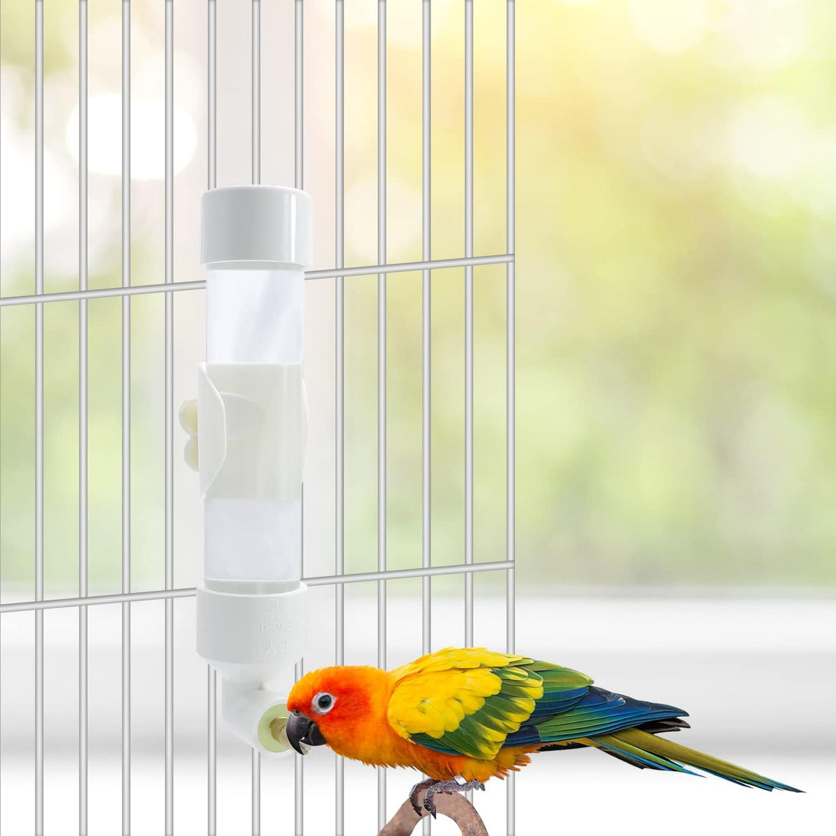 Bird Water Dispenser Parrot Waterer Automatic Bird Water Feeder - Small / White - image 4