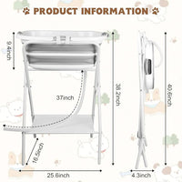 YUEPET Elevated Collapsible Dog Bathtub, Portable Shower Tub with Safety Collar, Foldable Dog Washing Station for Bathing and Grooming for Puppies Medium Dogs Cats Pets
