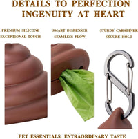 Dog Poop Bag Dispenser for Dog Leash, Poop Shape Sturdy Holder – Essentials for Dogs - 2 x 3.54 x 3.93 inches (Pack of 3) - image 2