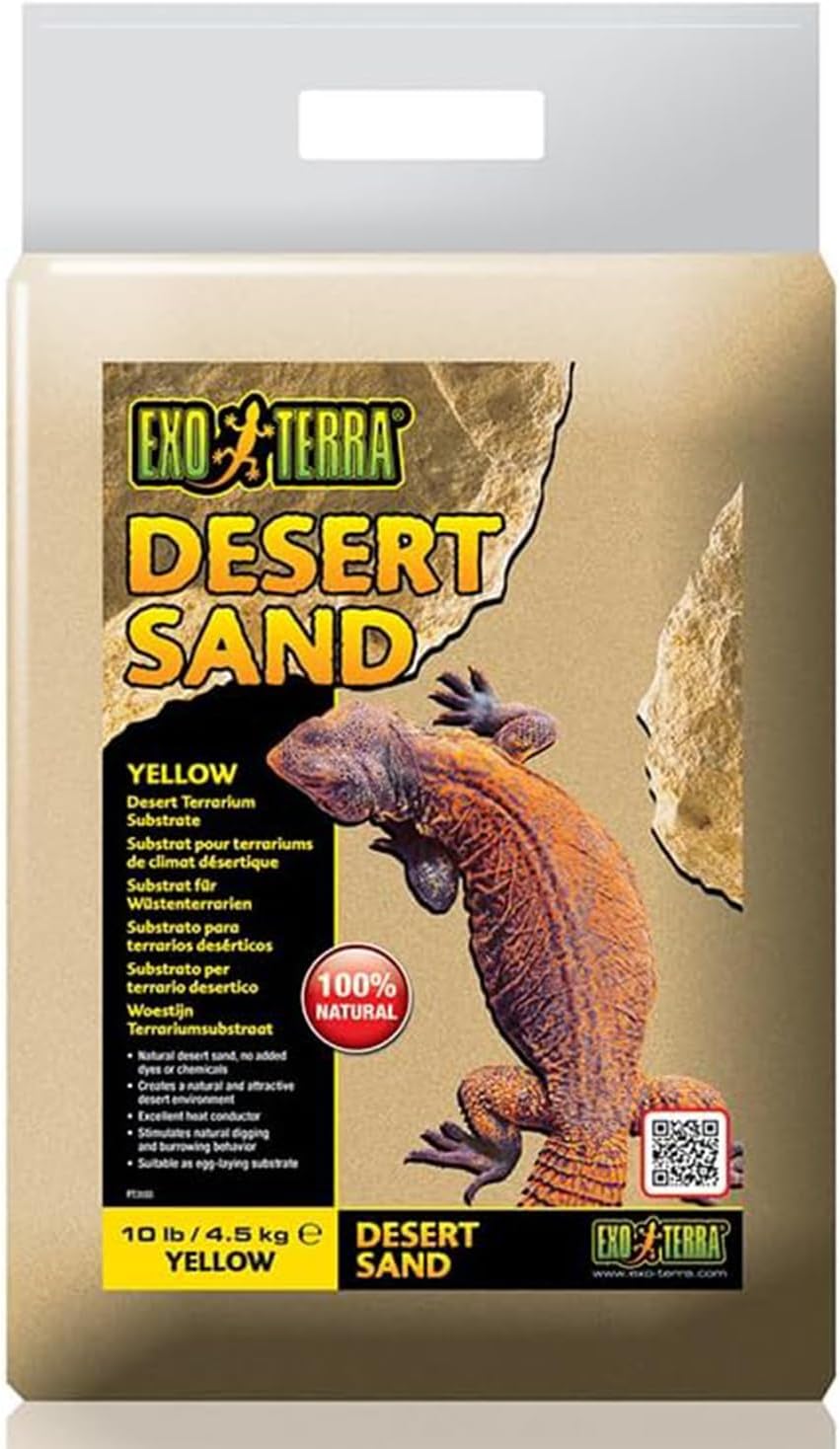 Exo Terra Desert Sand, Red for All Breed Sizes - Yellow