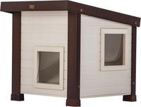 New Age Pet ECOFLEX Albany Outdoor Cat House, Maple/Brown – Essentials for Cats - Tan / Standard