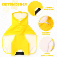 Dog Raincoat for Medium Dogs, Dog Rain Jacket with Clear Hooded - Medium(Label Size:XXL) / Yellow - image 3