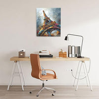 Paris Eiffel Tower Wall Art Paris Architecture Canvas Wall Decor Europe City Eiffel Tower Pictures Painting Print Artwork Framed Decorations Gifts for Living Room Bedroom Office 20"x24"