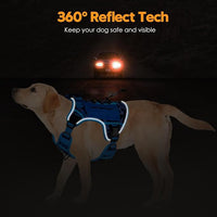 Heavy-Duty Tactical Dog Harness for Large Dogs, No Pull Adjustable Reflective Pet Vest with Molle System, K9 Military-Grade Control for Service Training, Outdoor & 10+ Breeds, Blue Camo, XX-Large