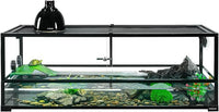 REPTIZOO 67 Gallon Large Turtle Tank Aquarium, 48"×18"×18" Tortoise Habitat Water-Land Ecological Turtle Tank with Drainage System Aquatic Aquarium