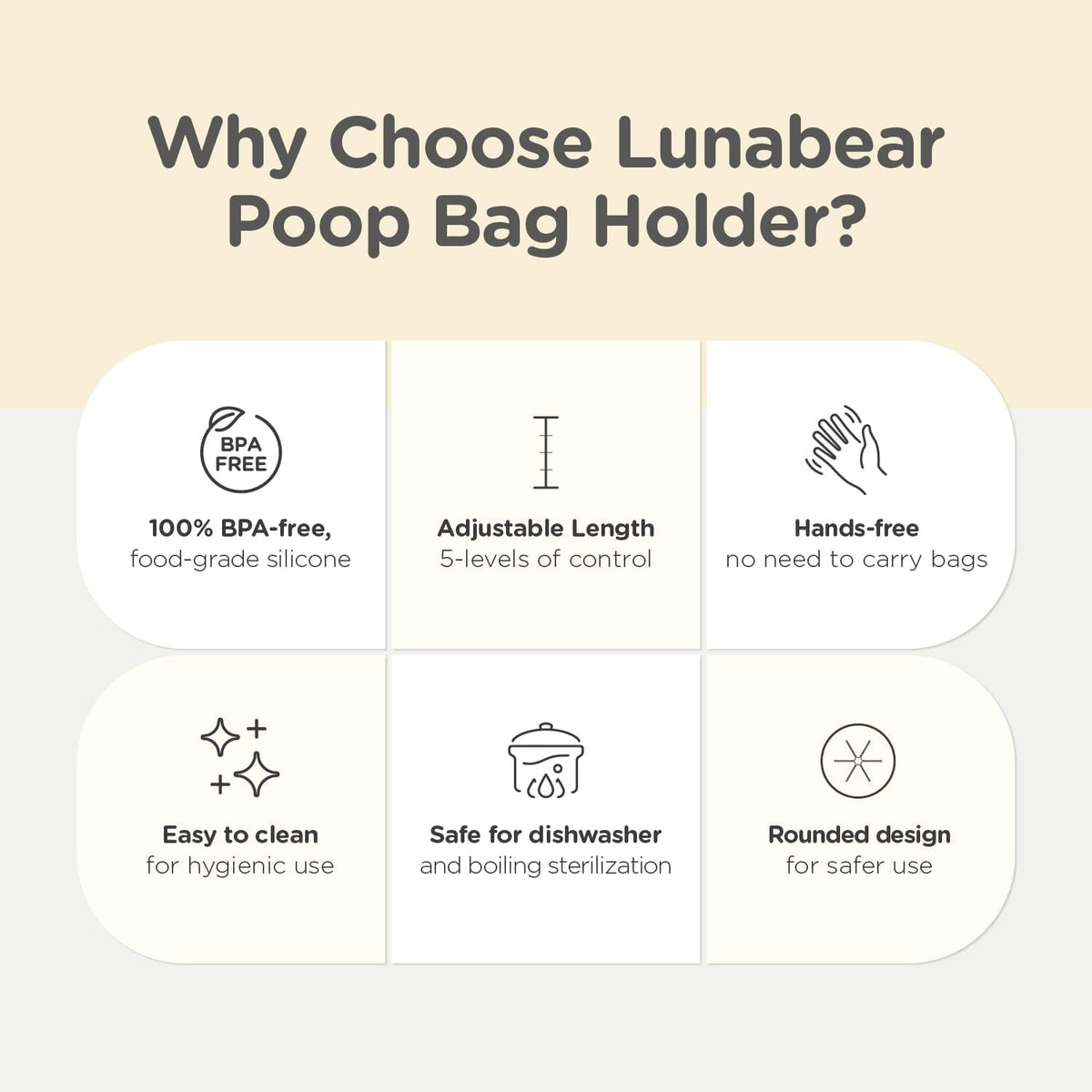 Dog Poop Bag Holder for Leash – Essentials for Dogs - Ivory - image 3