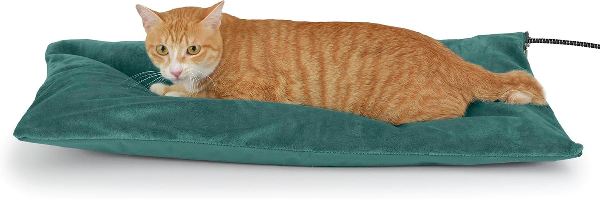 Outdoor Cat Heating Pad, 15.7" x 11.8", 30W, Grey – Essentials for Cats - Green / 27.5"L x 15.7"W