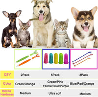 10-pack dog toothbrush set with triple head, double head and finger brushes - view 2