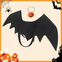 OLANRUN cat Halloween costume with felt bat wings and pumpkin bell in medium - view 3