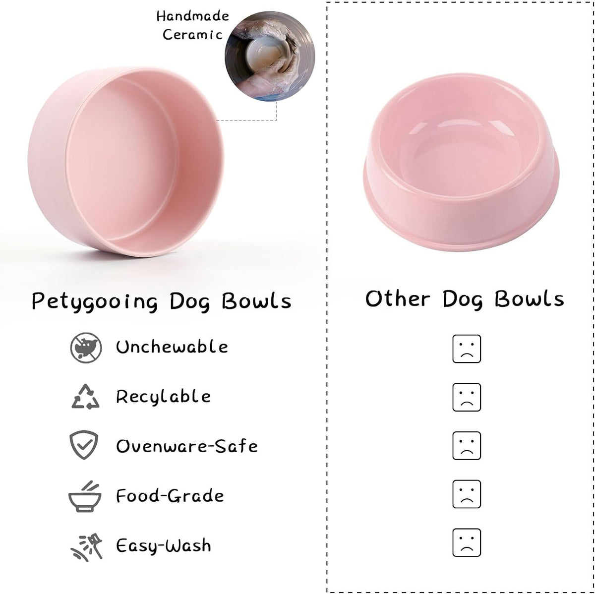 28 OZ Rust Red Elevated/Raised Ceramic Dog Bowl for Small and Medium - Pink / 3.6 Cups - Medium - image 3