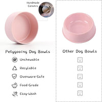 Petygooing 28 OZ Pink Elevated/Raised Ceramic Dog Bowl for Small and Medium Breeds, Dog Food Water Dish with Stand,Pet Feeding Bowl with Anti Slip Rubber for Cats Small and Medium Dogs (3.6 Cups)