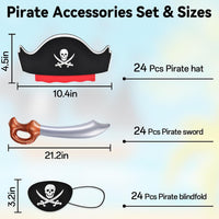 ZeeDix 9 Pcs Pirate Accessories for Kids - 72pcs Pirate Sets - image 2