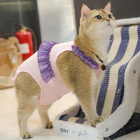 Cat Recovery Suit,Kitten Onesie After Surgery,E-Collar Alternative for Abdominal Wound and Skin Diseases,Soft Breathable Bodysuit After Spay（Pink-s）