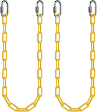 BeneLabel 40 inch yellow coated heavy duty hanging chains with carabiners - view 10