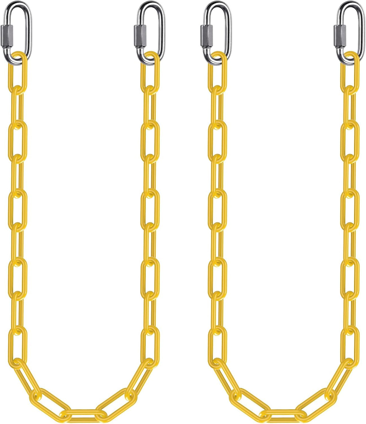 BeneLabel 40 inch yellow coated heavy duty hanging chains with carabiners - view 10