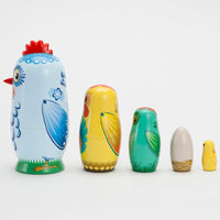 Bits and Pieces Monkey Nesting Dolls, Russian Doll Set of 5 - Chicken - image 4
